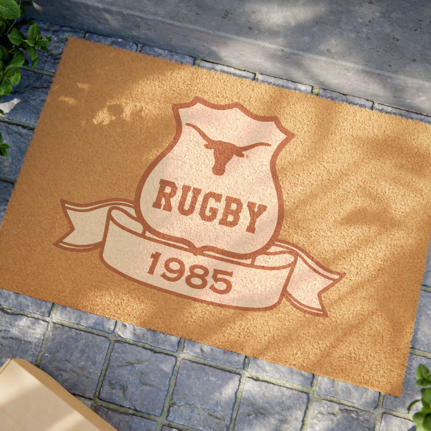 Personalized Rugby Doormat - Vintage Style Home Entrance Mat with Established 1985 Design