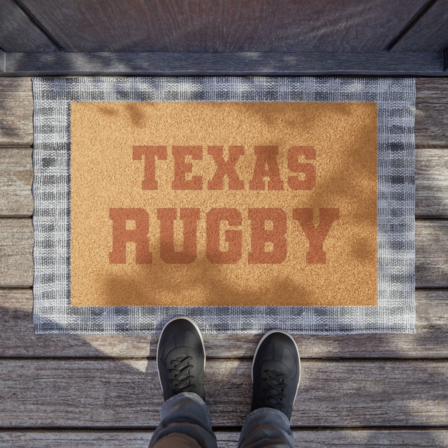 Texas Rugby Doormat - Durable Outdoor Mat for Sports Enthusiasts