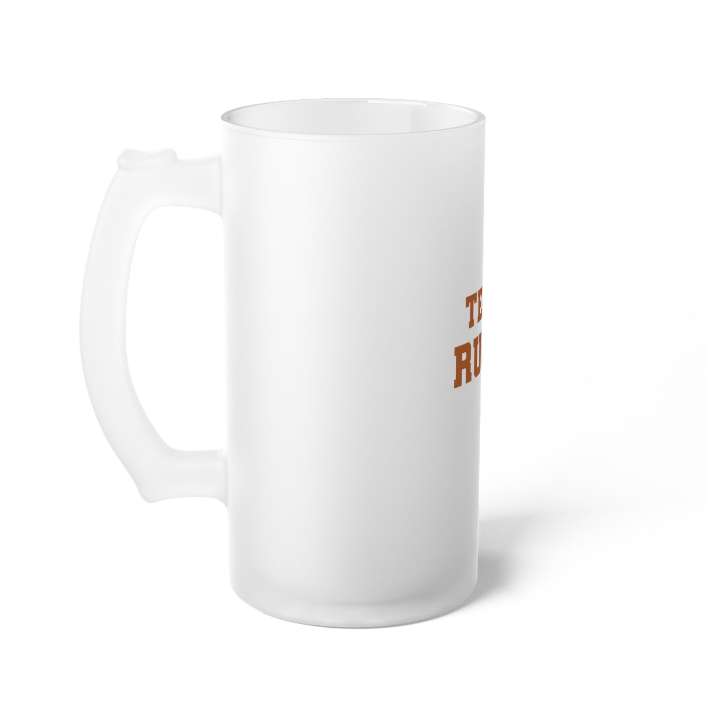 Personalized Texas Rugby Frosted Glass Beer Mug - Perfect for Game Days