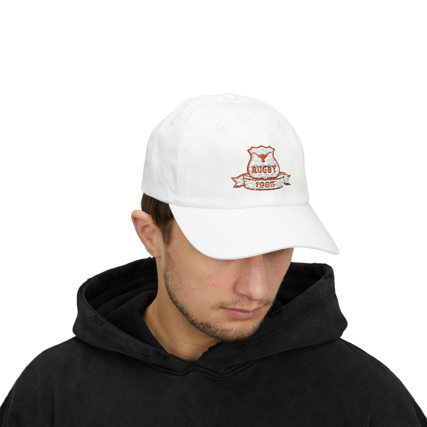 Vintage Rugby Dad Cap - Classic White Hat for Sports Lovers