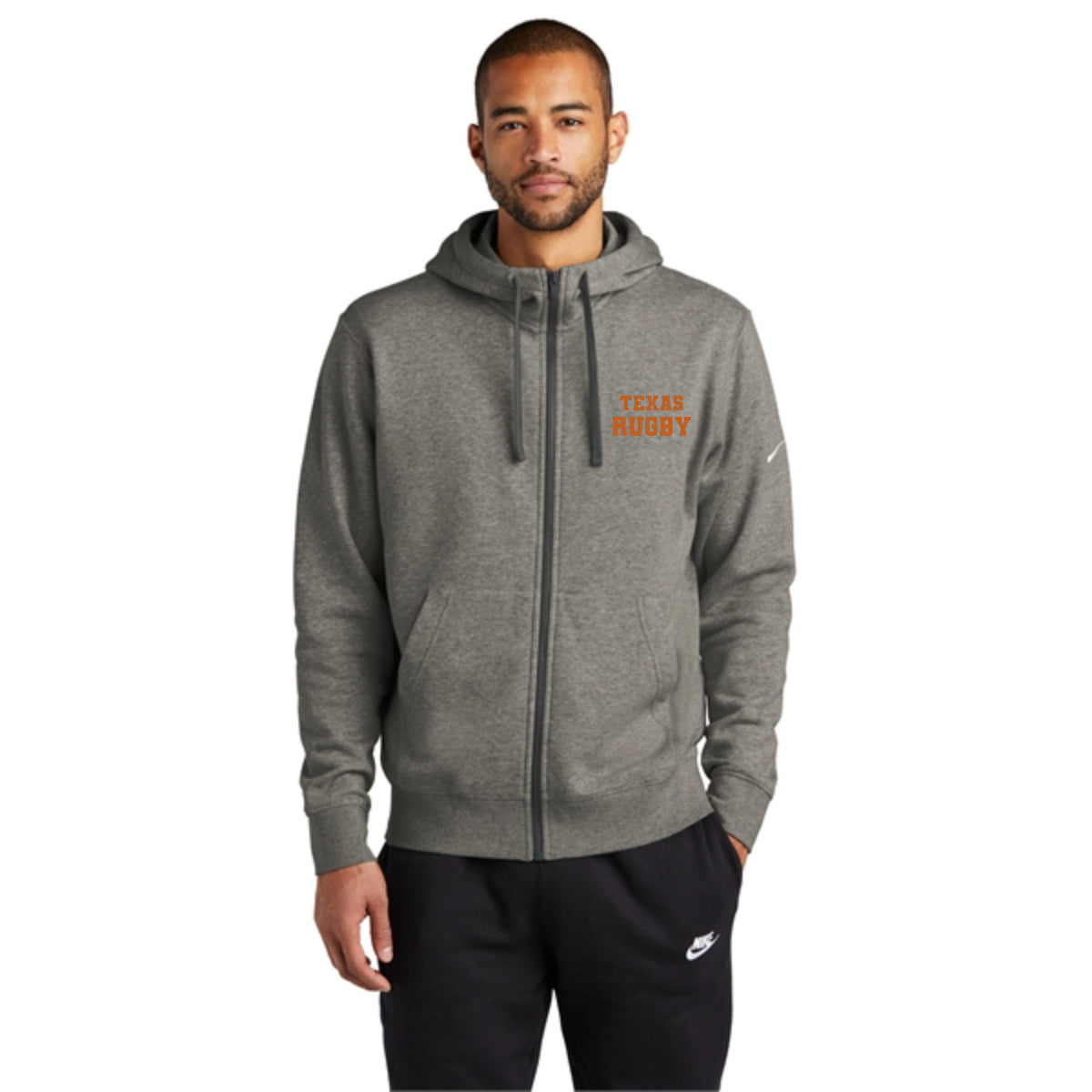 Nike Club Fleece Sleeve Full Zip Hoodie- Texas Rugby