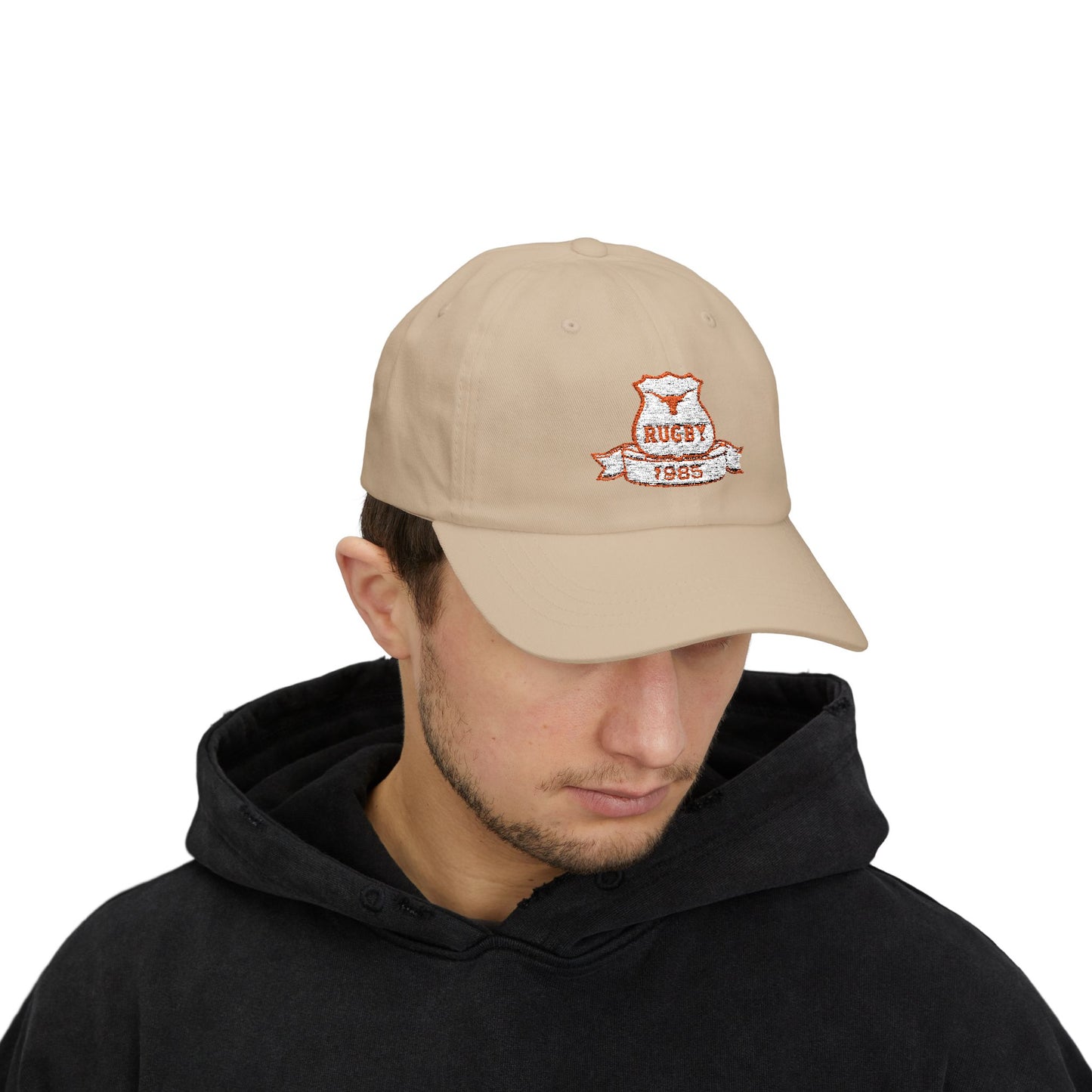 Vintage Rugby Dad Cap - Classic White Hat for Sports Lovers